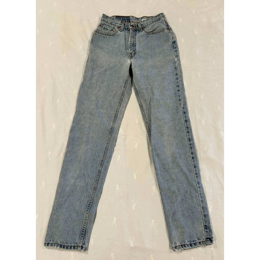 Levis 512 Slim Fit Vintage‎ High Waisted Jeans Light Wash Made in USA 7 JR